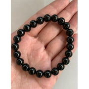 Black Tourmaline Crystal Bead Bracelet 8mm, Wholesale Genuine Black Tourmaline Stretch Gemstone Bracelet, Gift for Men & Women (2)