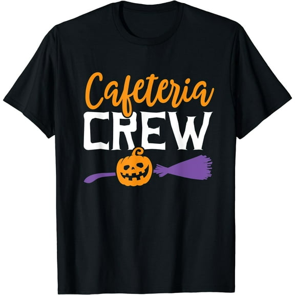Cafeteria Crew Funny Lunch Lady Halloween Pumpkin Teacher T-Shirt