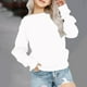 thumbnail image 2 of Sudadera Meitianfacai para niñas y bebés, sudadera básica lisa, sudadera tipo túnica, suéteres de cuello redondo y manga larga, tops tipo pulóver, ropa de otoño e invierno, sudadera blanca para niñas, 2 of 7