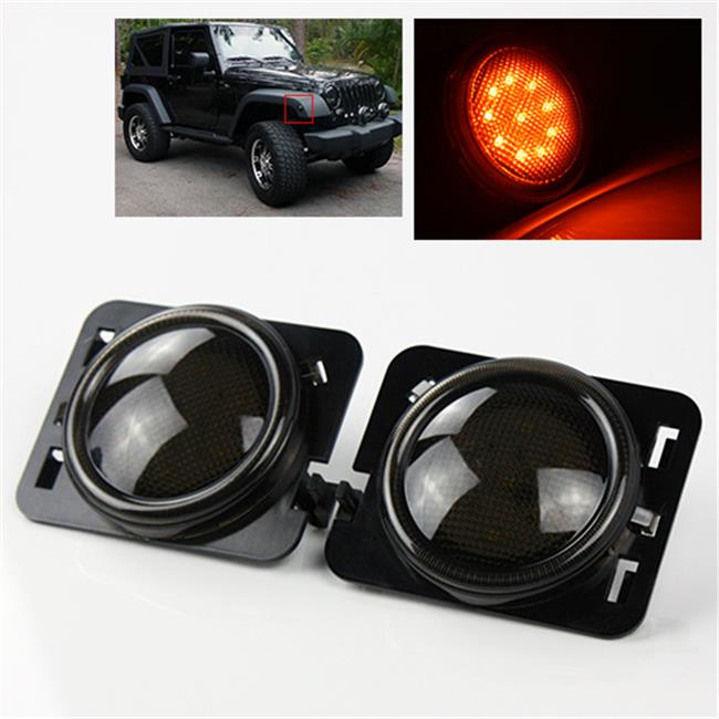 TurboMetal Smoke LED Side Marker Lights for Jeep JK 20072015 Amber