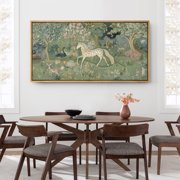 Large Framed Canvas Print Colorful Fairy Tale World Wall Art Decorative Ready to Hang Painting for Living room Bedroom - 60x30 Natural Frame