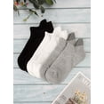 thumbnail image 6 of Spencer 3 Pairs Ankle Athletic Running Socks Cushioned Low Cut Sports Tab Socks for Men Women (Black&Gray&White), 6 of 7