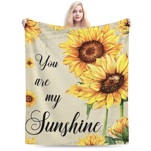 Sunflower Throw Blanket Spring Summer Floral Blanket 50x40