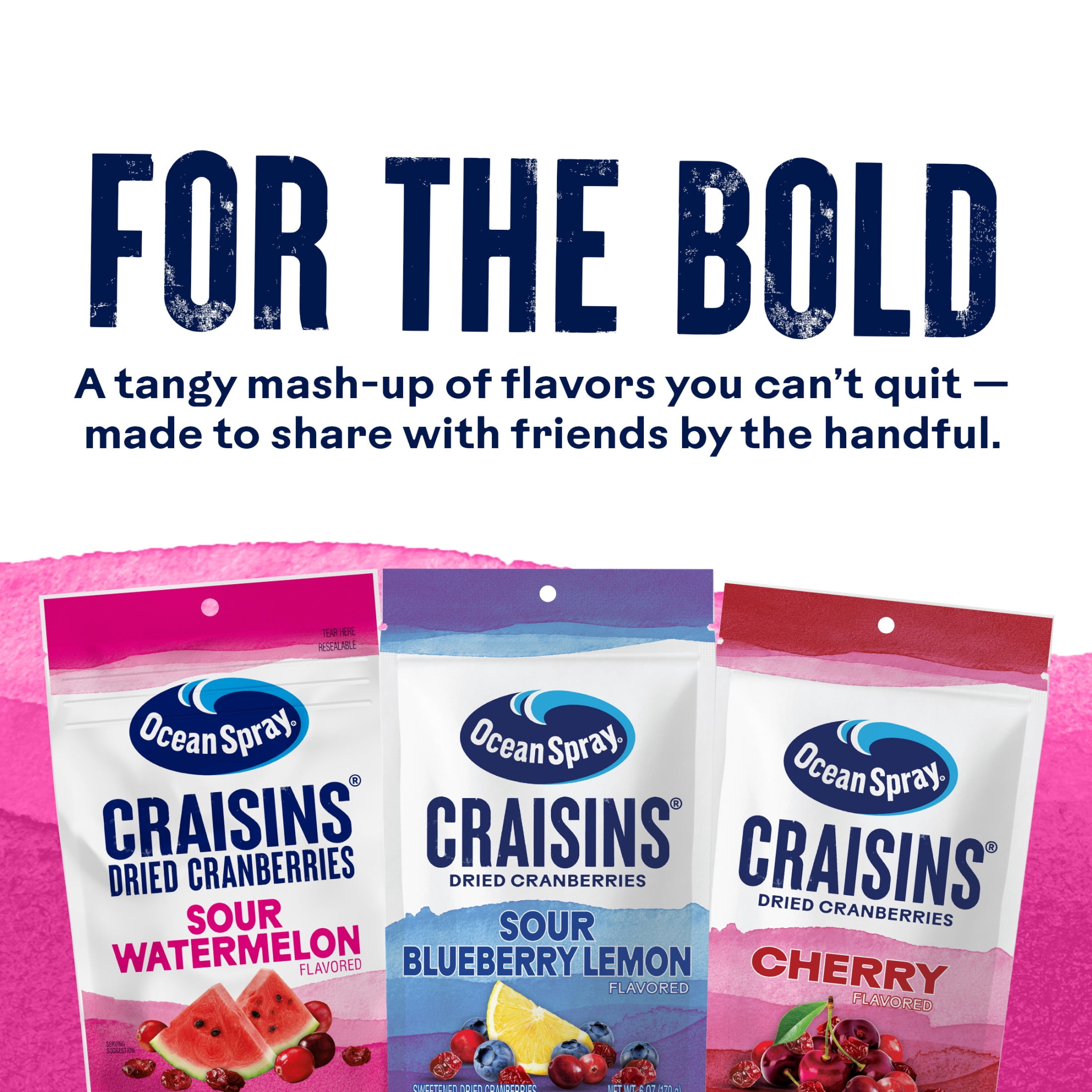 Ocean Spray® Sour Watermelon Flavored Craisins® Dried Cranberries, 6oz
