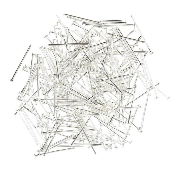 200 alfileres de cabeza plana chapados en oro y plata, accesorios de joyería DIY