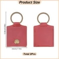 thumbnail image 2 of 1 Set 2 Pcs Imitation Leather Ring Holder Keychains Portable Ring Pouch Gym Ring Holder Small Earring Travel Case Ring Travel Case Mini Coin Pouch for Women Men FireBrick, 2 of 6