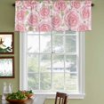 thumbnail image 3 of Pink Roses Curtain Valances for Windows, Kitchen Valance Window Treatments Panel 2 Pack, Retro Flower Floral Botanicall Plant Leaf Rod Pocket Short Curtains for Bathroom Bedroom 42 x 12 Inch, 3 of 8