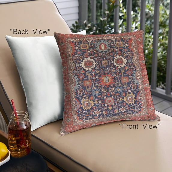 Ahgly Company Outdoor Square Mid-Century Modern Throw Pillow, 18 inch by 18 inch