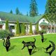 thumbnail image 3 of Decoración de jardín de gatos de 3 piezas, estatuas de gato negro de metal, estatua hueca de arte de césped, para jardines, césped, caminos de tierra JM, 3 of 5