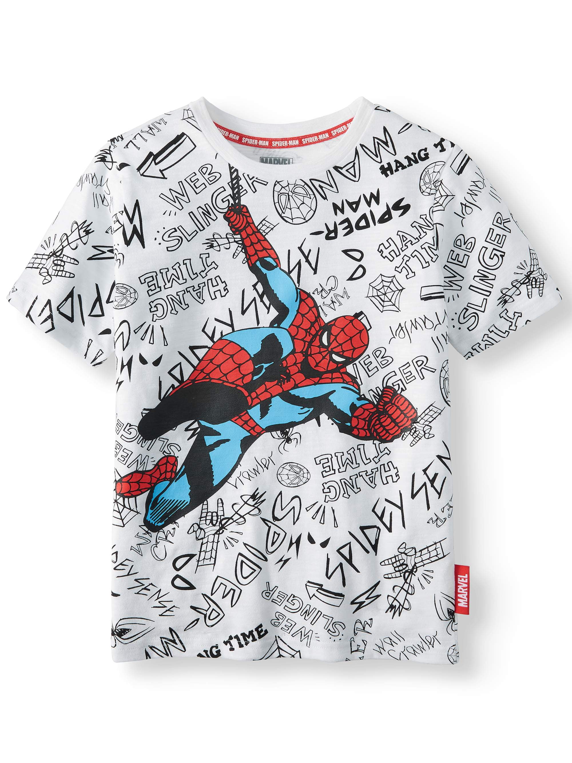Marvel Spiderman Comics Tee Shirt Boys Spider Power Wall Crawler