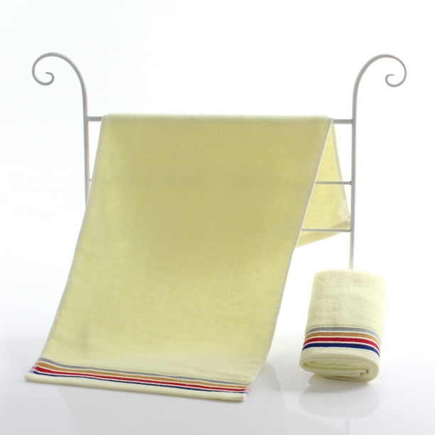 Zhuge Toallas de baño de 3 piezas, 34 x 74 cm, ligeras y de secado rápido, ideales para el baño y el tocador. Algodón puro (amarillo).