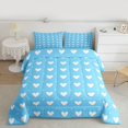 thumbnail image 2 of Homewish Cartoon Heart Print Full Size Comforter Sets,Kawaii Loves Pattern Bedding Comforter Set,White Blue Bedding Sets For Girl,Ultra Soft Home Decor Reversible,3pcs, 2 of 8