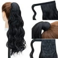 thumbnail image 6 of SEGO Clip in Ponytail Hai Extensions Ponytail Wrap on Heat Resistant Curly Wave Synthetic Hairpiece for Women 24" Dark Black, 6 of 9
