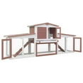 thumbnail image 2 of Charmma Outdoor Large Rabbit Hutch Brown and White 80.3"x17.7"x33.5" Wood, 2 of 7