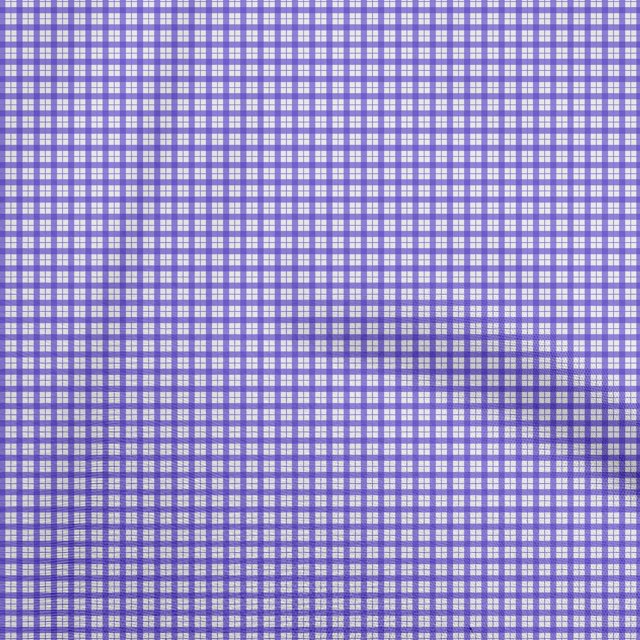 oneOone Cotton Silk Purple Fabric Check Craft Projects Decor Fabric Printed By The Yard 42 Inch Wide