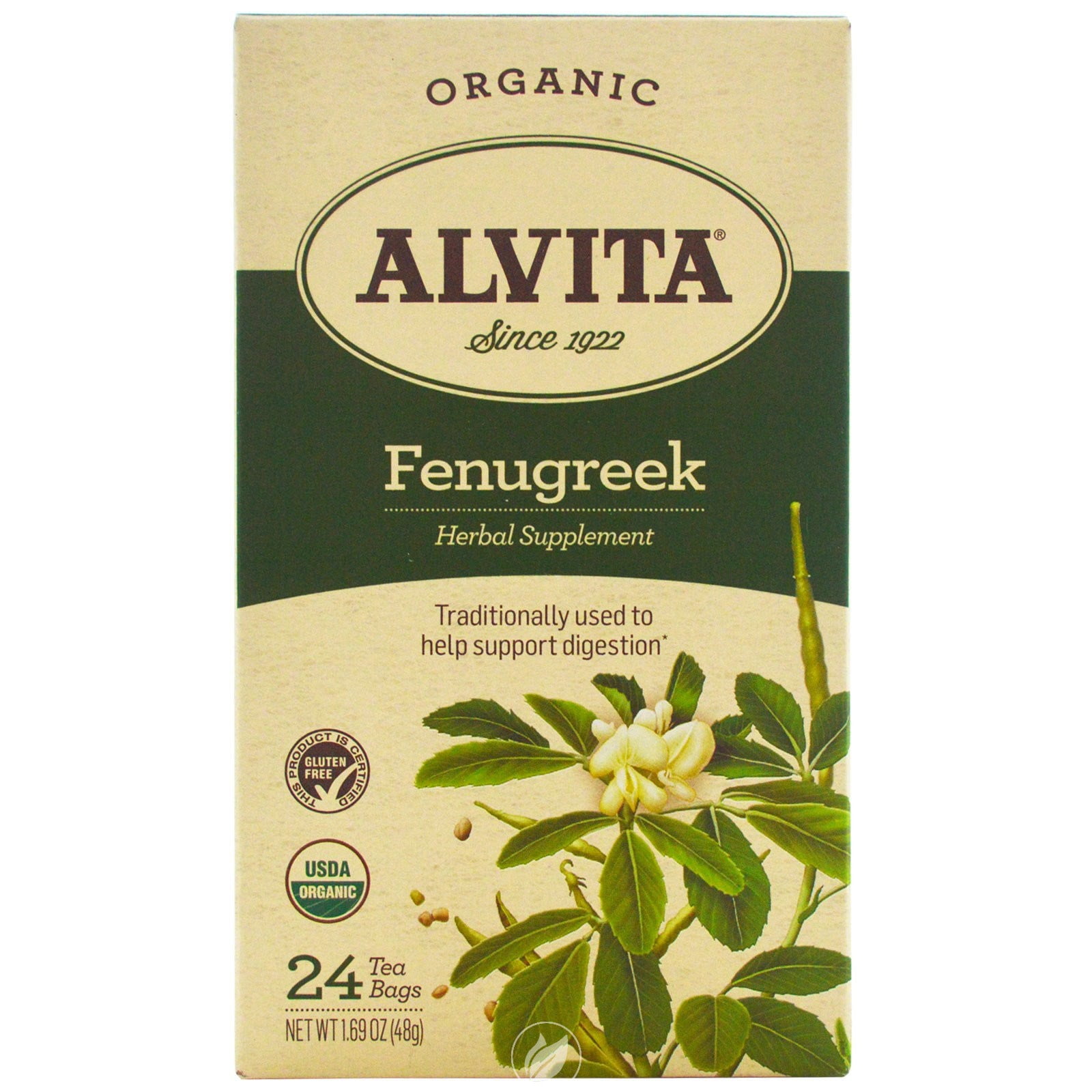 (4 Pack) Alvita Teas Fenugreek Seed Tea Organic 24 Bag