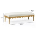 thumbnail image 5 of Pemberly Row Contemporary Cream Vegan Mohair Upholstered Bench, 5 of 5
