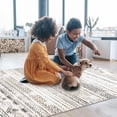 thumbnail image 5 of Homhougo 9x12 Machine Washable Geometric Area Rug, Soft Low Pile Non-Slip Modern Striped Carpet for Living Room, Bedroom, Nursery, Office, Brown, 5 of 8
