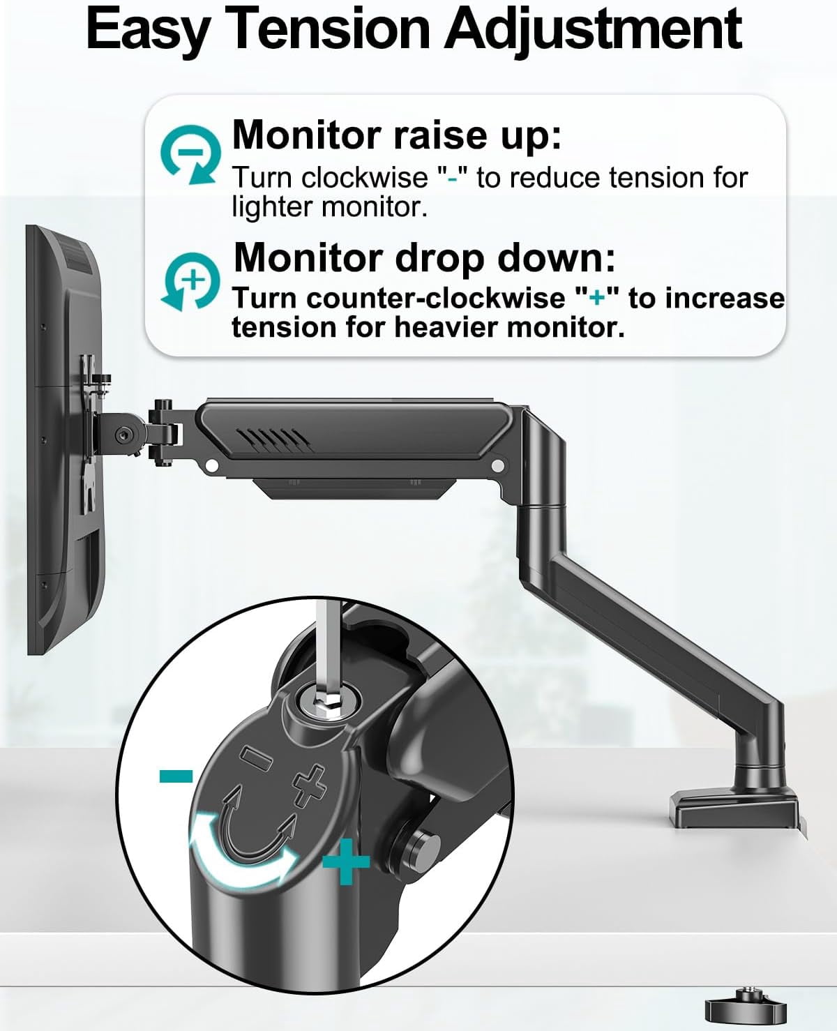 Dual Monitor Arm Desk Mount for 13-32 Inch Screens, VESA 75/100mm, Full Motion Adjustable Stand with Clamp/Grommet Base, Holds 4.4-22lbs, Black