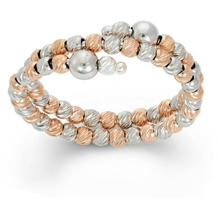 Giuliano Mameli Rhodium and 14kt Rose Gold-Plated Sterling Silver DC Bead Ring