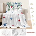 thumbnail image 5 of 4th of July Blanket Soft Cozy Warm Twin Blanket for Bed, Plush Fuzzy Flannel Fleece Blankets for Sofa, Memorial Day Patriotic Star Eucalyptus Leaf Throw Blankets for Couch, Gifts for Men, 60"x80", 5 of 9