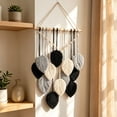 thumbnail image 2 of Leodye 1PCS Leaf Macrame Wall Hanging Tapestry, Hand Woven Wall Art Decor for Bedroom and Living Room Interior -15.7*26.7IN, 2 of 7