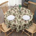 thumbnail image 3 of Beige Christmas Pine Cone Pattern Round Tablecloth 60"x60",Wrinkle Wipeable Table Cloth for Kitchen Dining Room Picnic Patio Party, 3 of 6