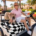 thumbnail image 3 of Golf Cart Seat Covers for 2 Seater,Black and White Checkered Microfiber Cart Seat Towel Blanket,Modern Irregular Geometric Absorbent Breathable Non Slip Bench Seats Protector for Golf Course 51"x31", 3 of 9