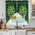 thumbnail image 6 of St. Patrick's Day Swag Valances for Windows, Kitchen Window Curtains Over Sink, Green Clovers Coin Buffalo Plaid Window Treatment Curtains for Living Room/Bedroom Curtains 2 Panel Sets 36"x45", 6 of 8