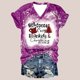 thumbnail image 2 of Camisas Navideñas Para Mujer Con Estampado Casual de Manga Corta Suelta Con Cuello en V Odeerbi ODB202611, 2 of 5