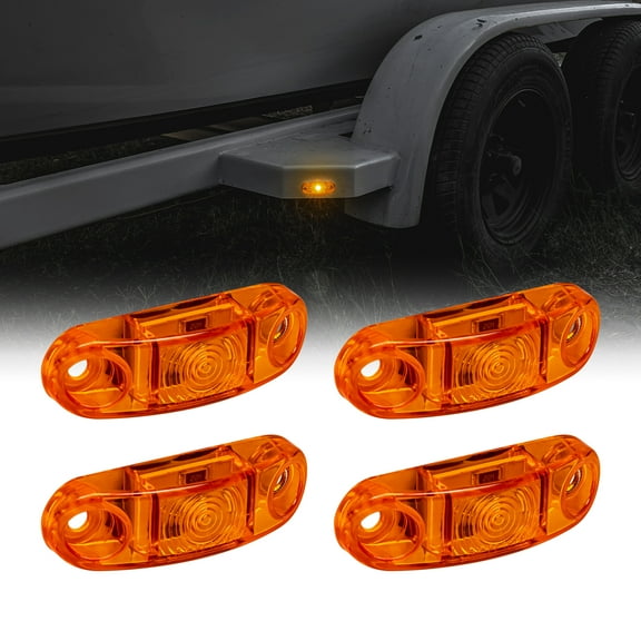 4pc 2.5" Amber LED Side Marker Light for Trailers DOT FMVSS 108 SAE P2Â