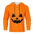 thumbnail image 4 of Chemise Décontractée Imprimée Halloween pour Hommes Col Rond Boutonnée Design Taches de Sang Manches Longues Grande Taille Haut Confortable Élégant, 4 of 5