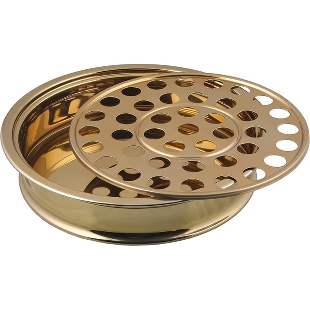 Mayur Export Acier Inoxydable Acier Inoxydable Mayur Export Plateaux de Communion en Acier Inoxydable, Plateau de Tasse Sacrée pour Églises Mayur Export Fournitures de Communion en Acier Inoxydable (Miroir Doré)