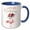 Blue/White, variant on 3drose, Pretty Pink Flamingo Happy 90th Birthday, 11oz Two-tone Black Mug