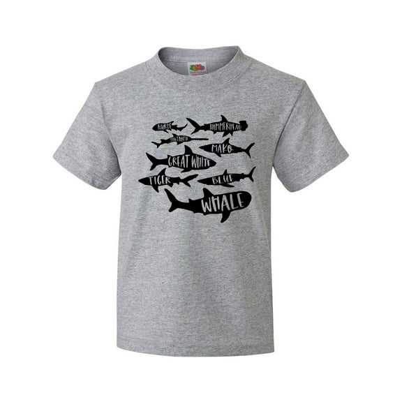 Inktastic Types of Sharks Youth T-Shirt