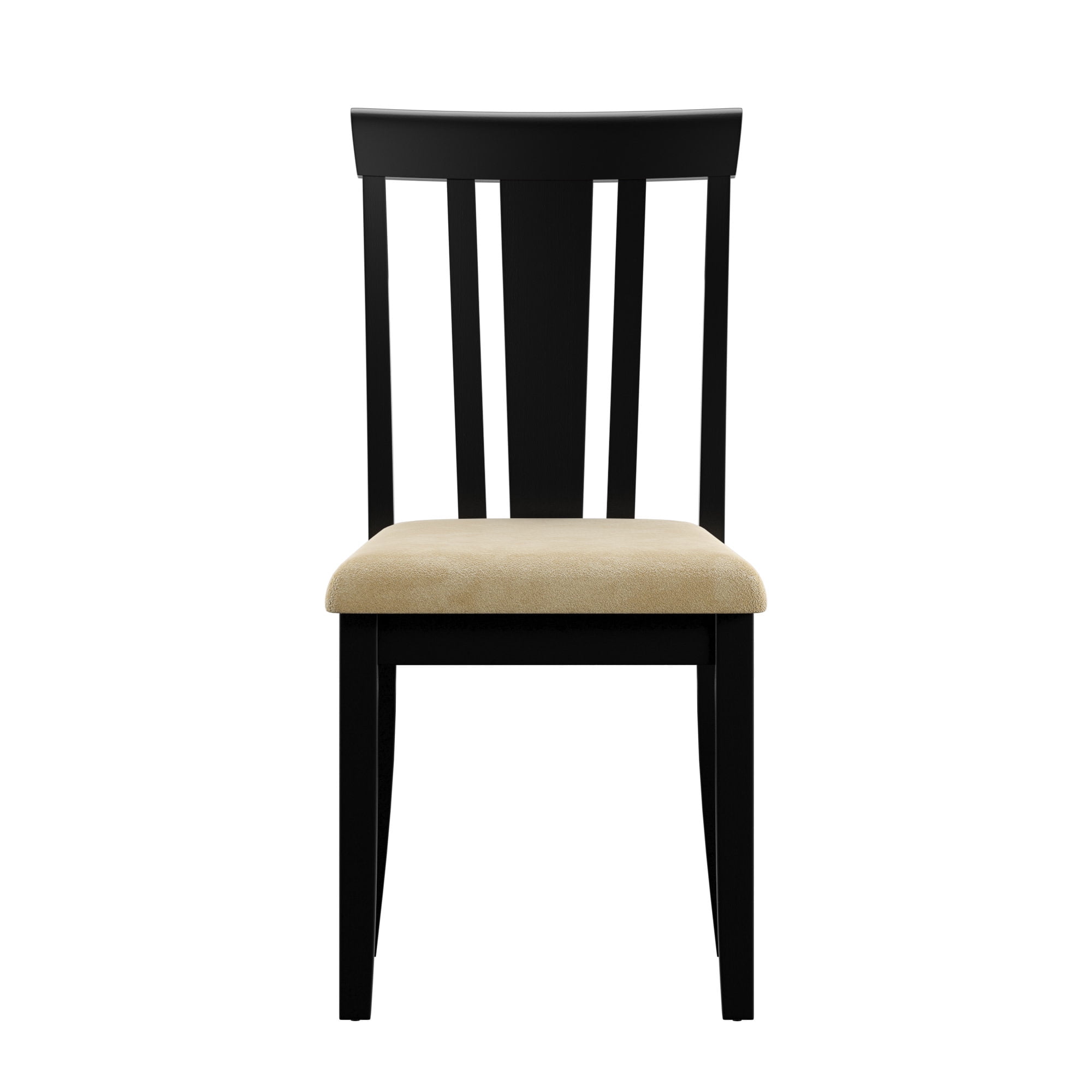 Weston Home Lexington Panel Back Wood Dining Chair, Set of 2, Beige and Black