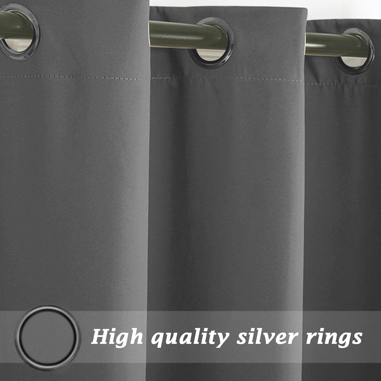 (4 Panel) Upgraded Outdoor Curtain Garden Patio Gazebo Sunscreen Blackout Curtains, Thermal Insulated Curtains with Grommet Waterproof &Windproof &UV-protection &Mildew Resistant,Dark Gray 54*108in