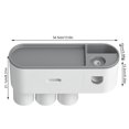 thumbnail image 2 of Soporte para cepillo de dientes Dispensador automático de pasta de dientes montado en la pared Juego exprimidor Tazas Organizador de cosméticos Cajón, gris kenally LF0143-01B, 2 of 6