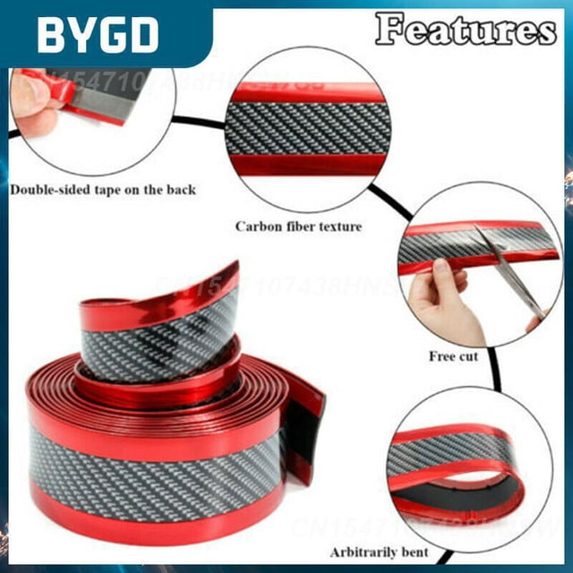 Portable Car Door Pedal Trim Bumper Diy Door Sill Protector Edge Guard Universal Durable 1 Meter Car Sticker Carbon Fiber RubbeGrayUnited States He Qiyong unisex