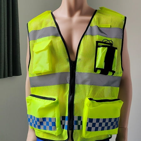 

Reflective clothes Clothes Women Vest Clothes Vest Clothes Zipper Visibility Vest With And Work Vest Zipper Visibility Breathable Safety Vest Women Zipper Zipper Vest