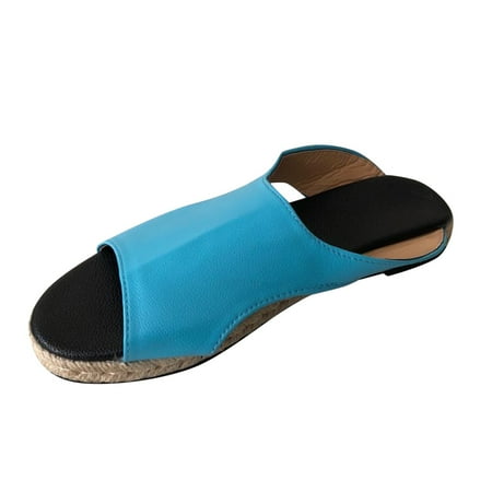 

knqrhpse slippers for women plus size leisure buckle slip-toe beach fish mouth flat womens slippers house slippers for women