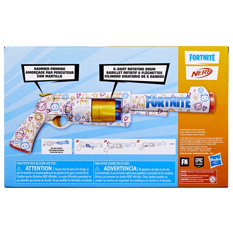 Nerf Fortnite Frenz 4 Ever Foam Dart Blaster, Unlock Code, 6-Dart