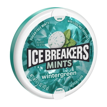 ICE BREAKERS Wintergreen Sugar-Free Mints, 1.5 oz Tin
