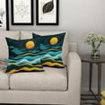 thumbnail image 3 of Green Boho Pillow Covers 18x18 Inch Set of 2 Mountain Nature Landscape Night Sky Throw Pillow Covers Linen Modern Outdoor Pillow Cases Square Cushion Covers For Sofa Couch Bed Indoor Home Decor, 3 of 6