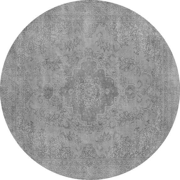 Ahgly Company Indoor Round Oriental Gray Industrial Area Rugs, 6' Round