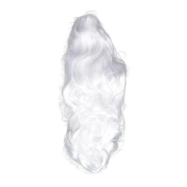 Peluca larga y rizada para mujer, peluca de cosplay para niña de moda para la actuación de la fiesta de Navidad de Halloween (blanco)