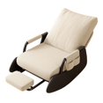 thumbnail image 1 of veasfak Upholstered Rocking Chair Lazy Sofa for Garden Patio Living Room Front Porch Beige Black, 1 of 9
