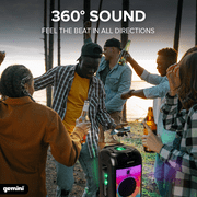 Gemini GPLT-360 Portable Bluetooth Party Speaker with 360° LED Lights, 1000W Peak Power, Wireless Mic & Guitar Inputs, TWS Pairing, 4+ Hour Battery - Ultimate Party Sound System