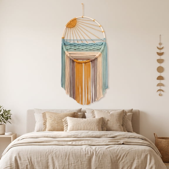 Extra Large Boho Dream Catcher Wall Decor Handmade Woven Macrame Tapestry Sun Art for Bedroom Living Room Nursery Girls Room Room Home Decoration Bohemian Style