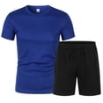 thumbnail image 4 of Short Set Two Piece Outfits Men's T Shirts Short Sleeve & Shorts Mens Summer Outfits Beach Vacation Essentials Mens Matching Set, 4 of 4